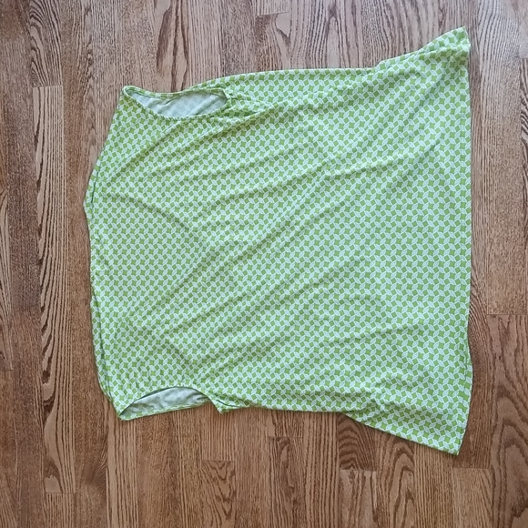 (2X) Liz Claiborne Geometric Patterned Wrap Top Summery Low Neckline Stretch - Picture 8 of 8